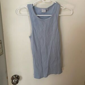 Sunday Best Blue Ribbed Sleeveless Tank Top
